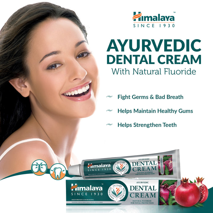 Himalaya Ayurvedic Dental Cream Herbal Toothpaste - Neem & Pomegranate - 100 g