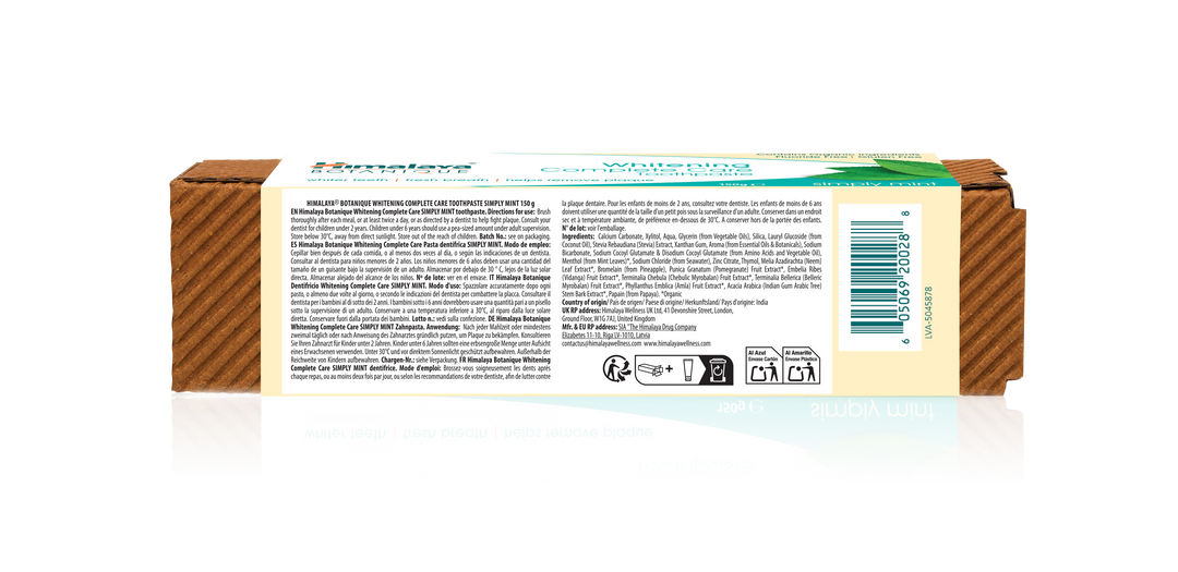 Himalaya BOTANIQUE Whitening Complete Care Toothpaste - Simply Mint - 150g