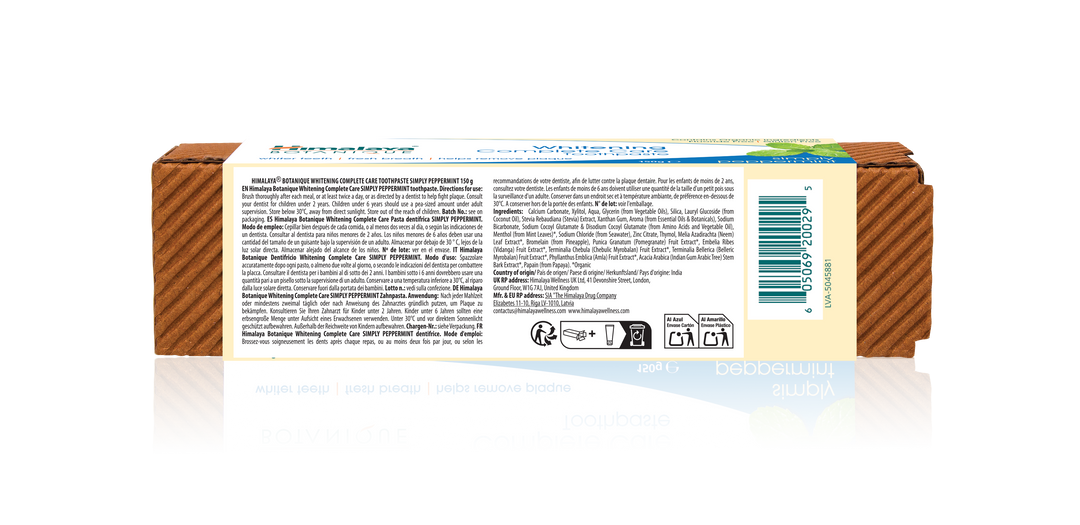 Himalaya BOTANIQUE Whitening Complete Care Toothpaste - Simply Peppermint - 150g