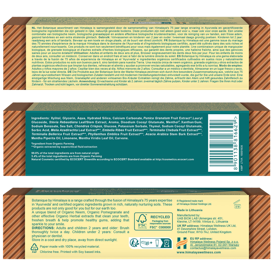 Himalaya Botanique Neem & Pomegranate Toothpaste - 150 g