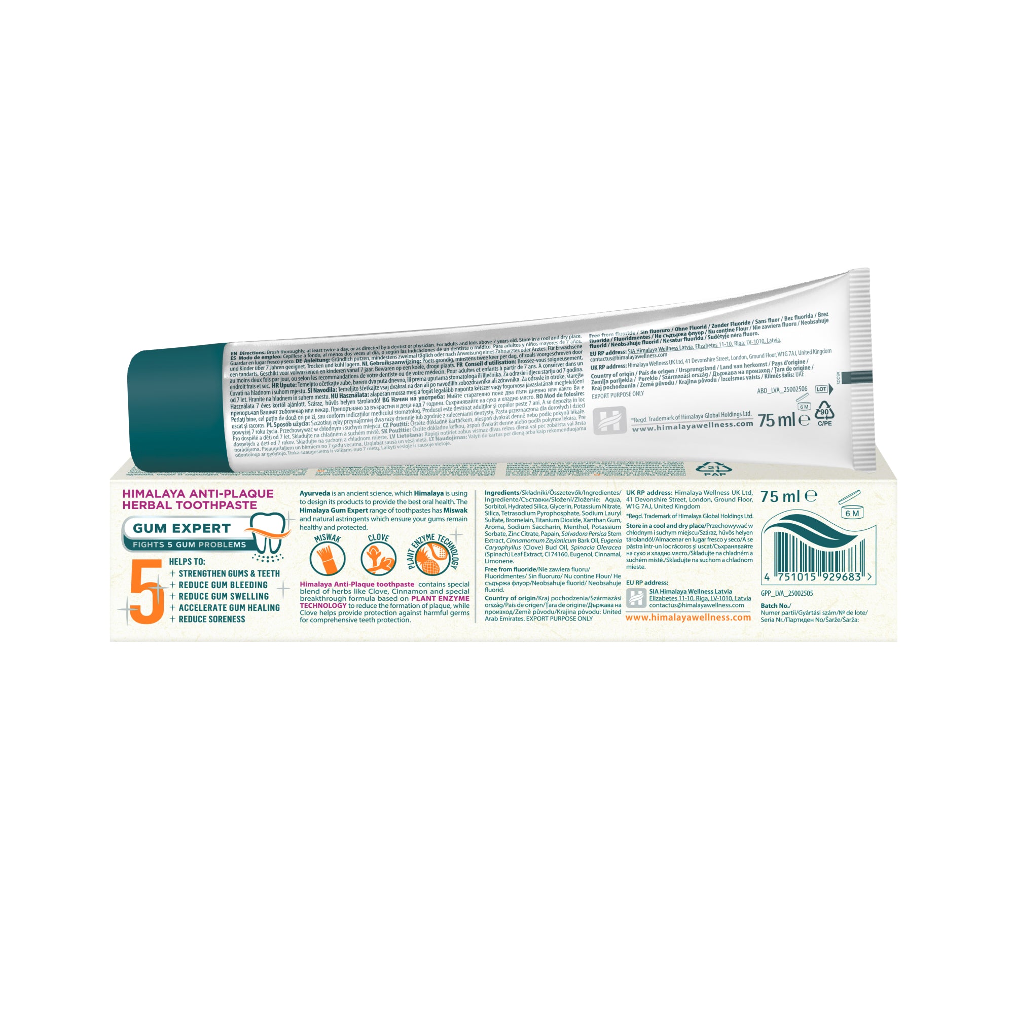 Himalaya Gum Expert Anti-Plaque Herbal Toothpaste - 75ml BOP