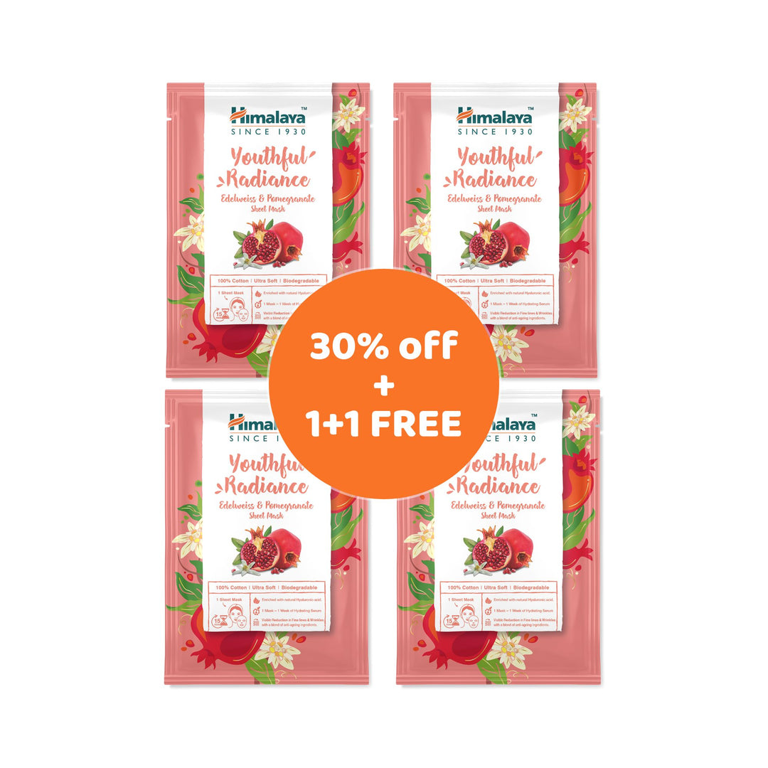 Himalaya Youthful Radiance Edelweiss & Pomegranate Sheet Mask - 30ml