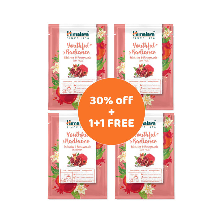Himalaya Youthful Radiance Edelweiss & Pomegranate Sheet Mask - 30ml