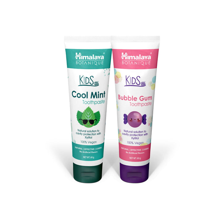 Himalaya Botanique Kids Multipack Toothpaste (Bubble Gum 80g and Cool Mint 80g)