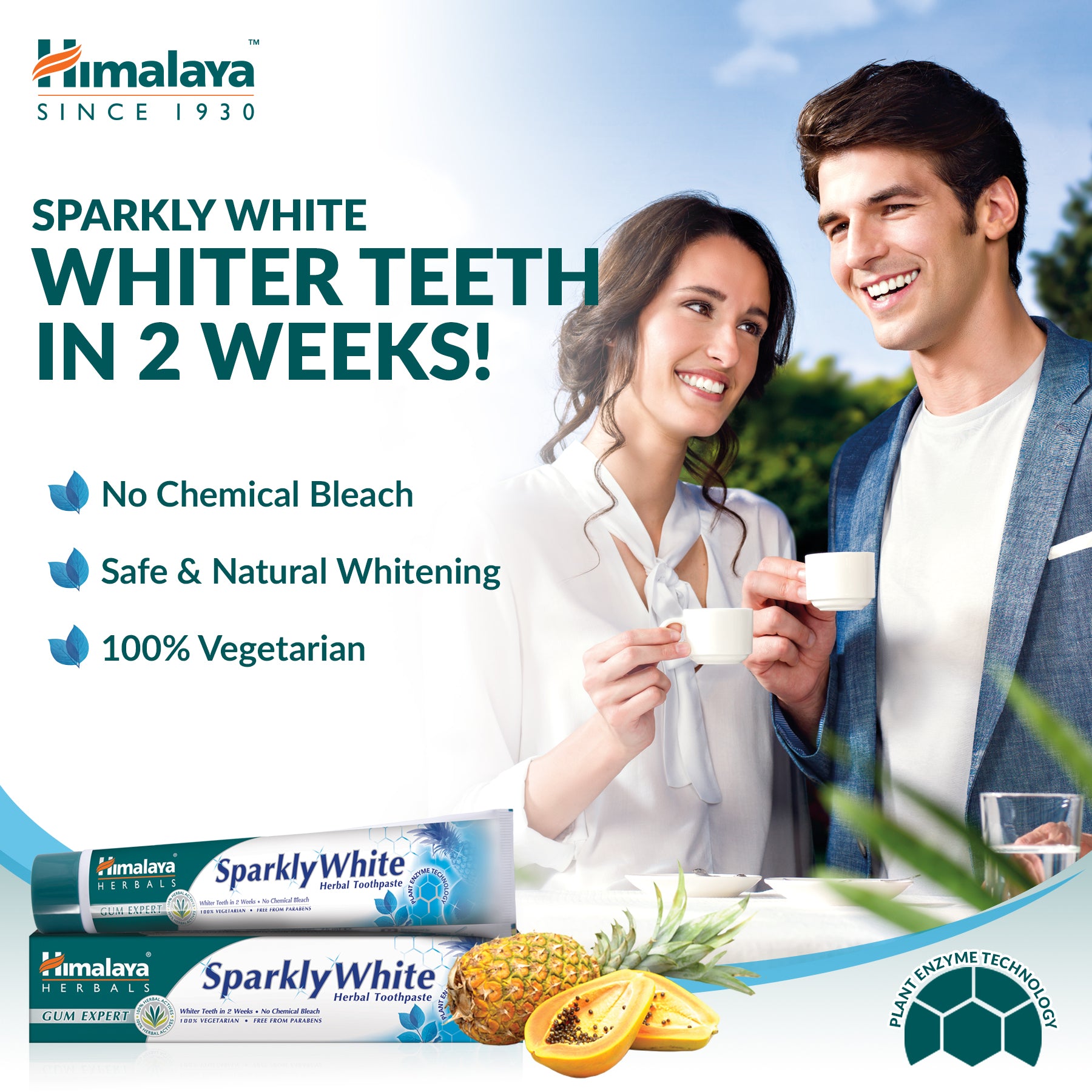 Himalaya Gum Expert Herbal Toothpaste - Sparkly White - 75ml (Pack of 2)