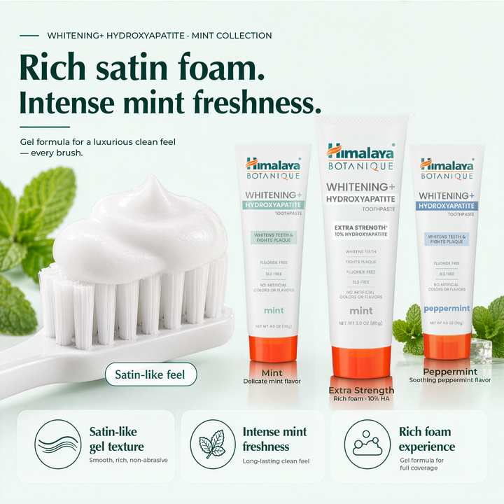 Himalaya Botanique Whitening+ Hydroxyapatite Toothpaste - Extra Strength Mint 85g