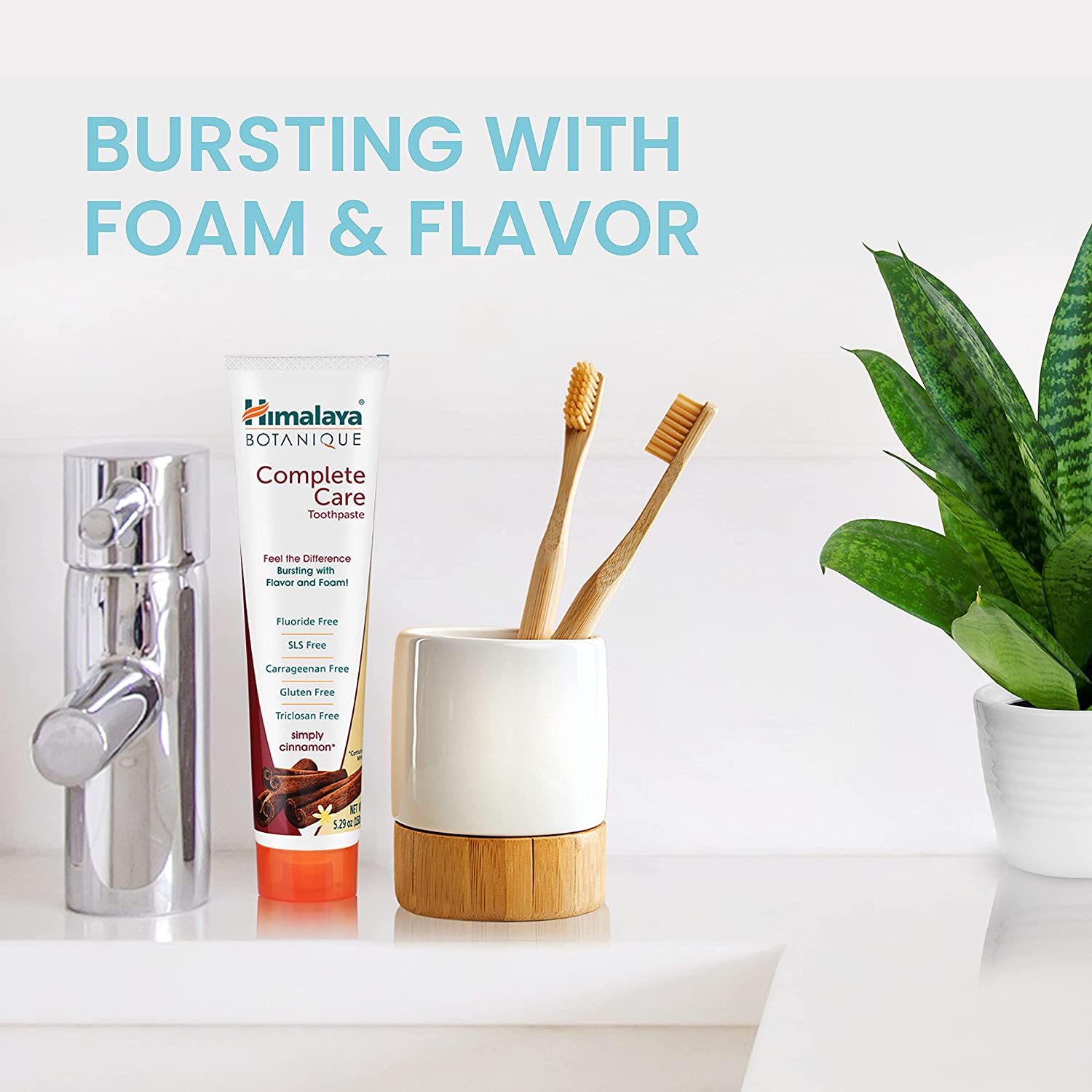 Himalaya BOTANIQUE Complete Care Toothpaste - Simply Cinnamon - 150 g (Pack of 2)