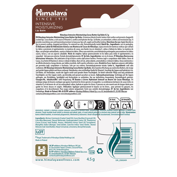 Himalaya Intensive Moisturizing Cocoa Butter Lip Balm - 4.5 g
