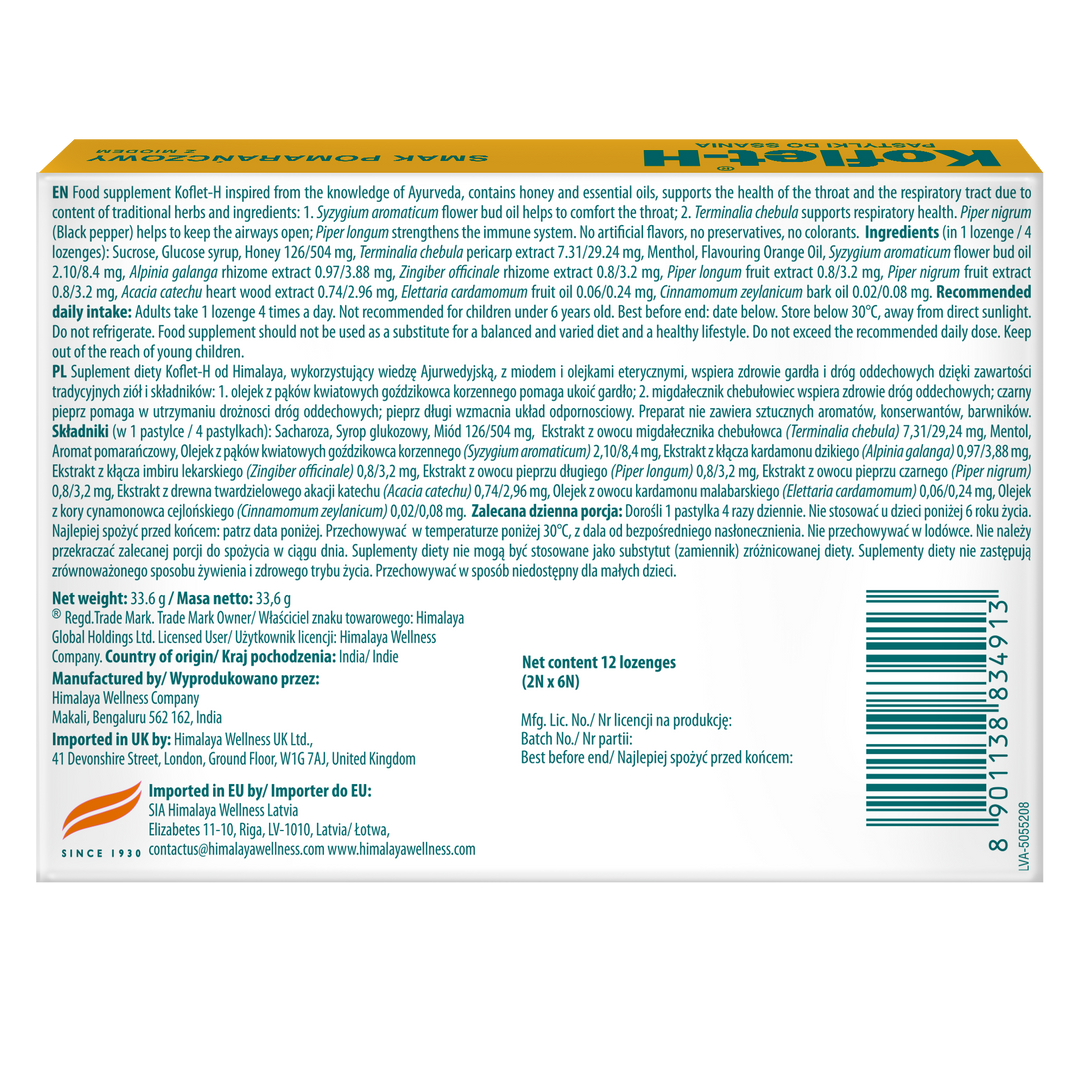 Himalaya Koflet-H Orange - Lozenges 2x6s