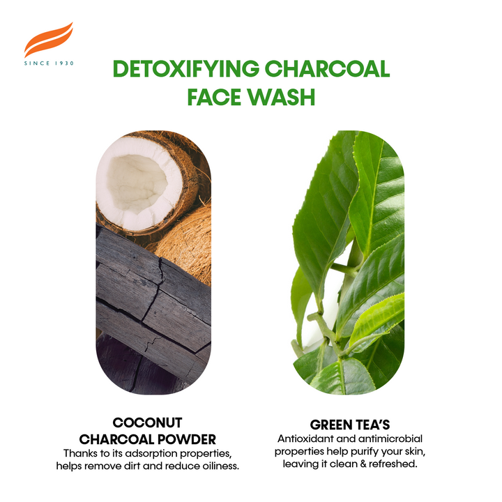 Himalaya Detoxifying Face Wash with Activated Charcoal & Green Tea - 150 ml