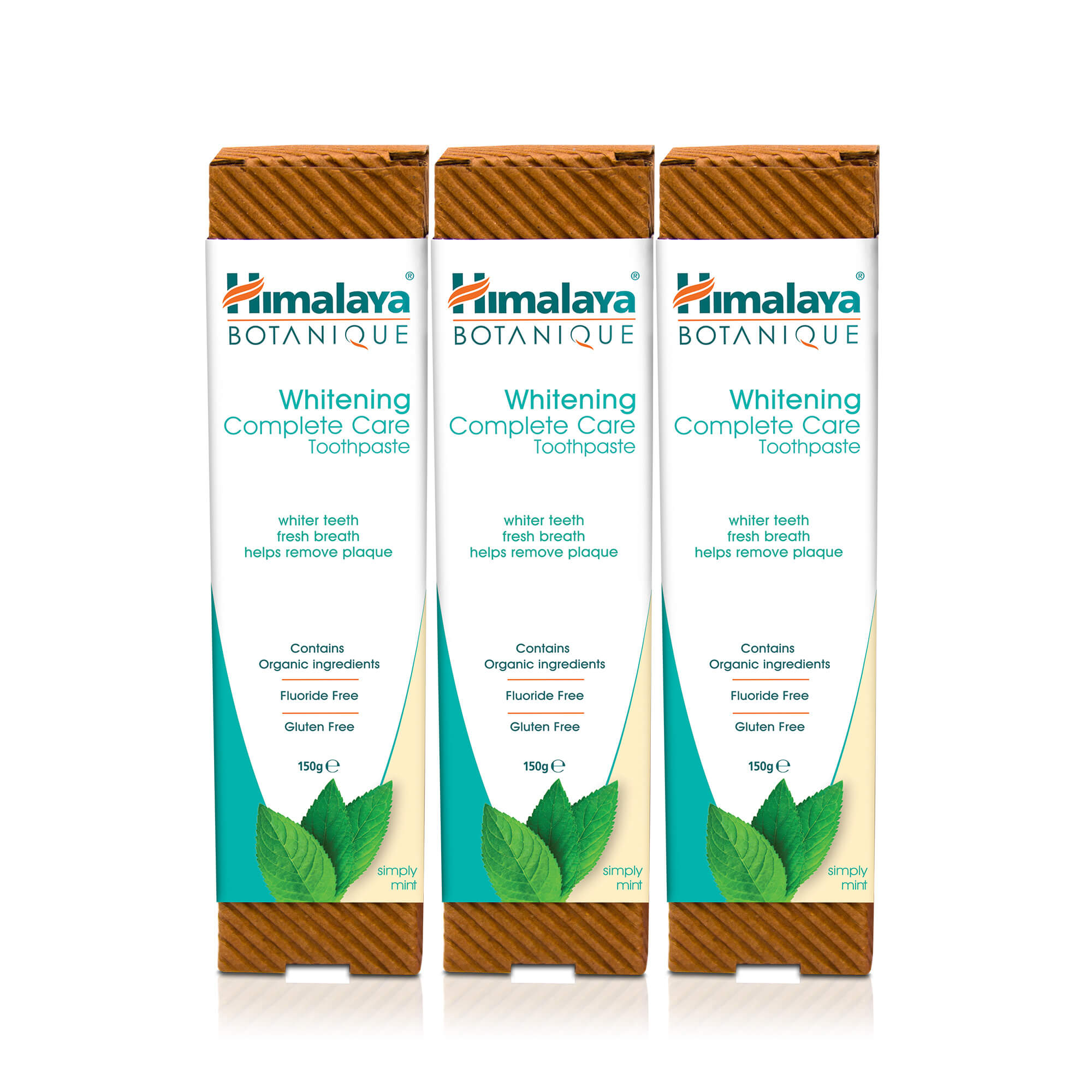 Himalaya BOTANIQUE Whitening Complete Care Toothpaste - Simply Mint - 150g (Pack of 3)