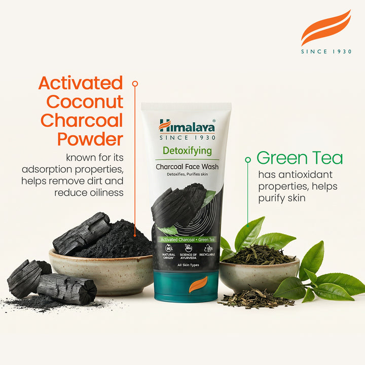 Himalaya Detoxifying Face Wash with Activated Charcoal &amp; Green Tea - 150 ml
