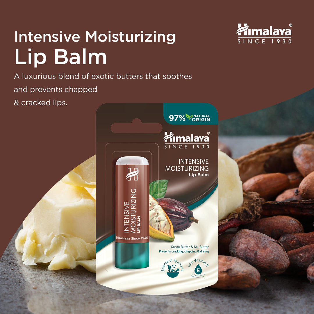 Himalaya Intensive Moisturizing Cocoa Butter Lip Balm - 4.5 g (Pack of 4)