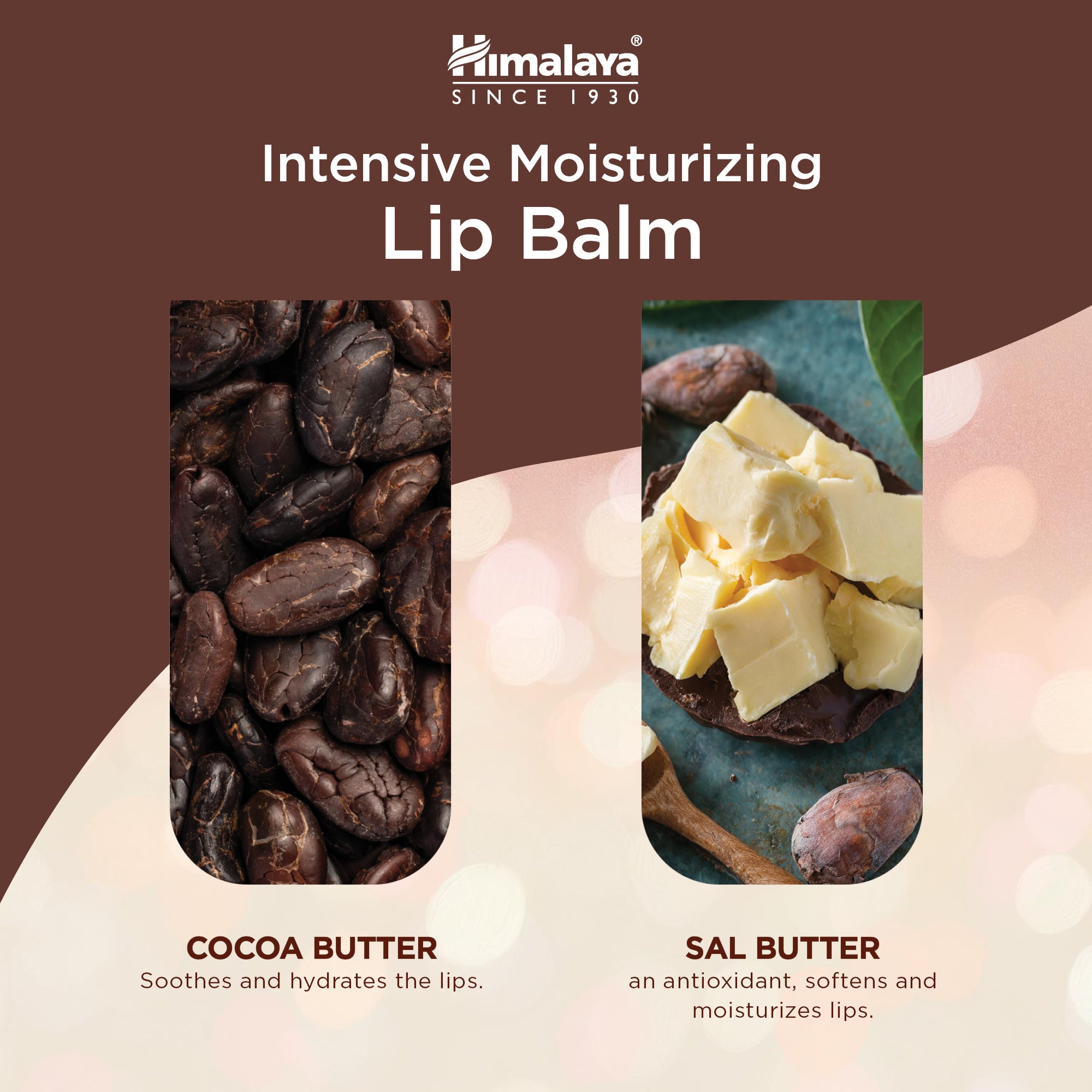 Himalaya Intensive Moisturizing Cocoa Butter Lip Balm - 4.5 g (Pack of 4)
