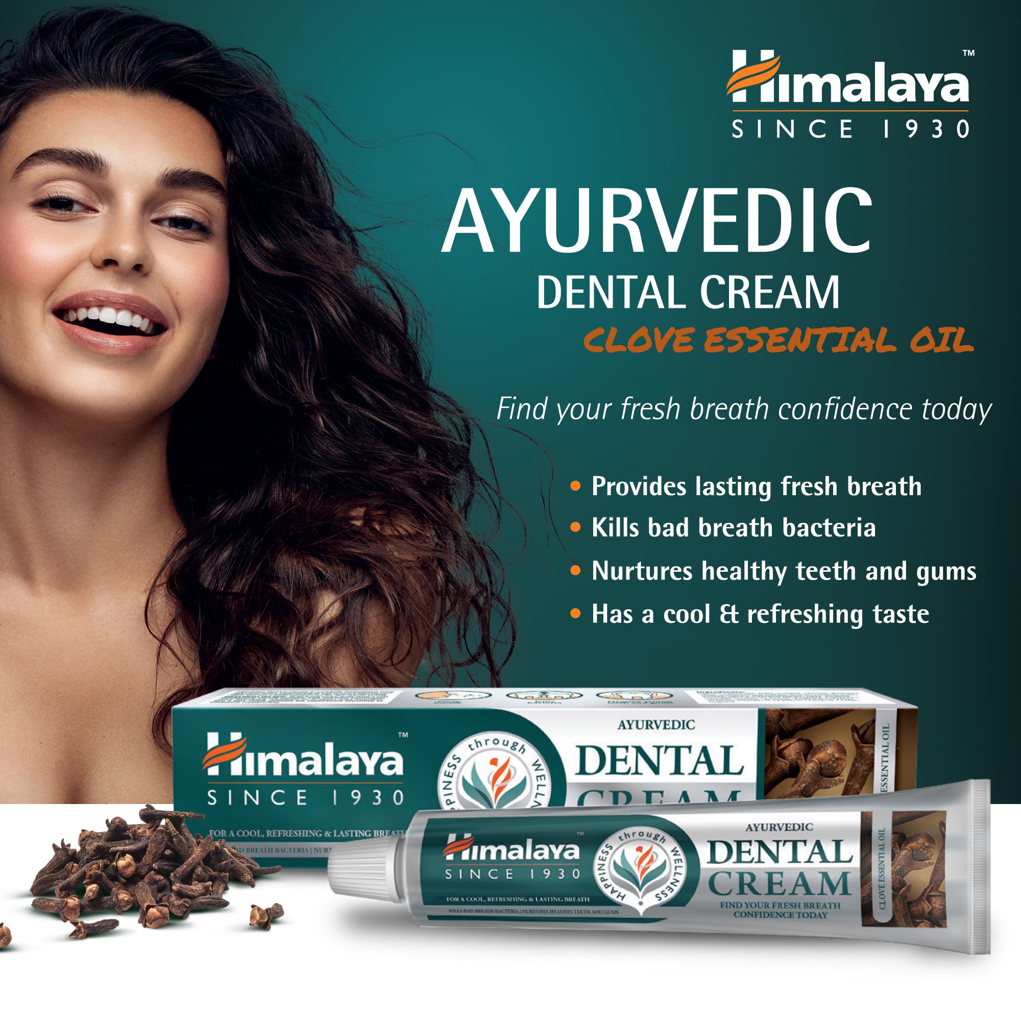 Himalaya Ayurvedic Dental Cream Herbal Toothpaste - Clove - 100 g (Pack of 2)