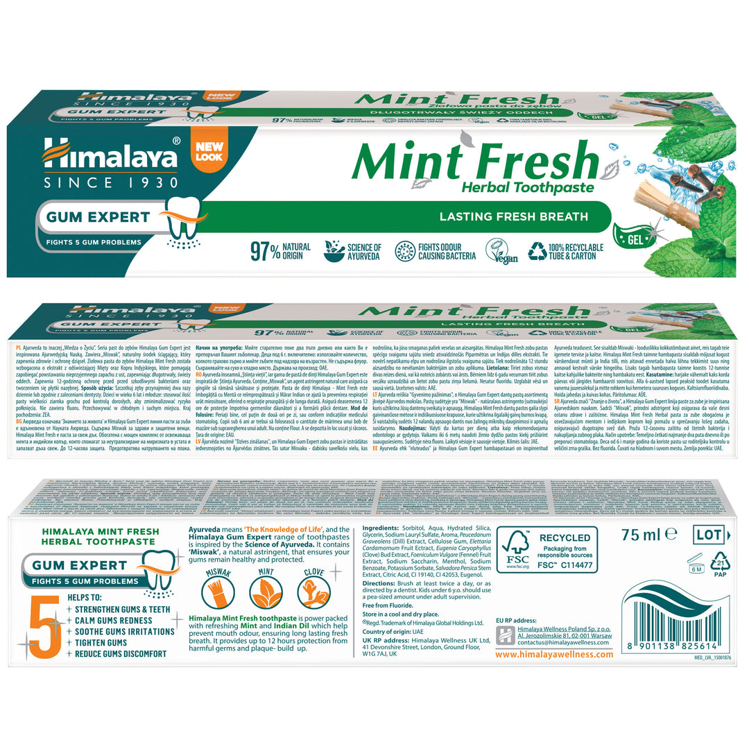 Himalaya Gum Expert Herbal Toothpaste - Mint Fresh - 75 ml