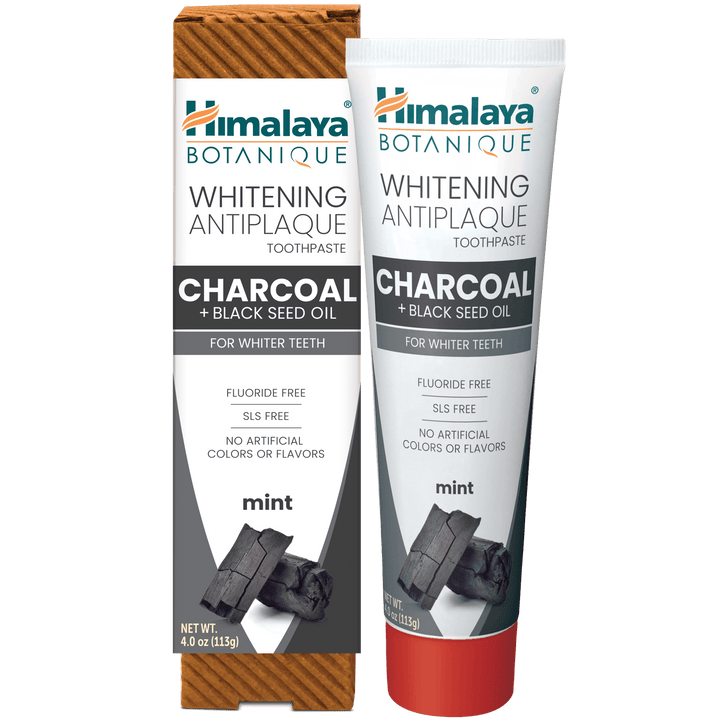 Himalaya Botanique Whitening Antiplaque Toothpaste Charcoal + Black Seed Oil 113G