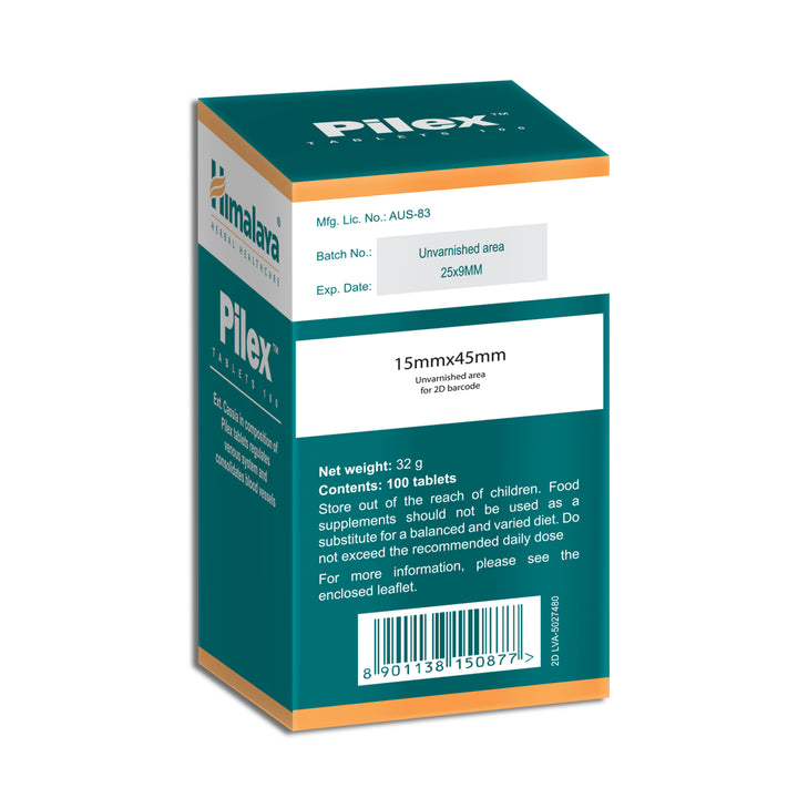 Himalaya Pilex - 100 Tablets