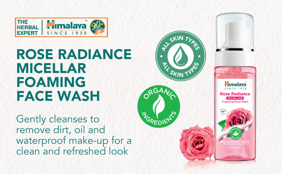 Buy Himalaya Rose Radiance Micellar Foaming Face Wash - 150ml ...