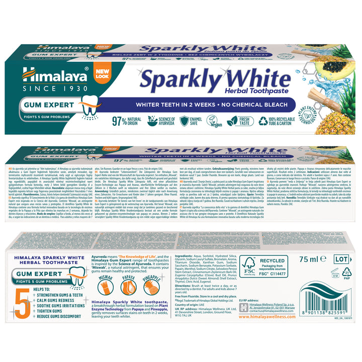 Himalaya Gum Expert Herbal Toothpaste - Sparkly White - 75 ml