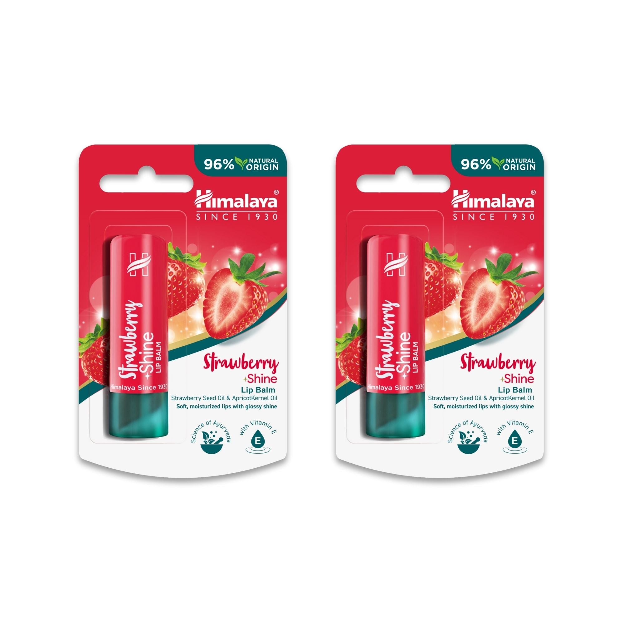 Himalaya Strawberry Shine Lip Balm - 4.5g (Pack of 2)