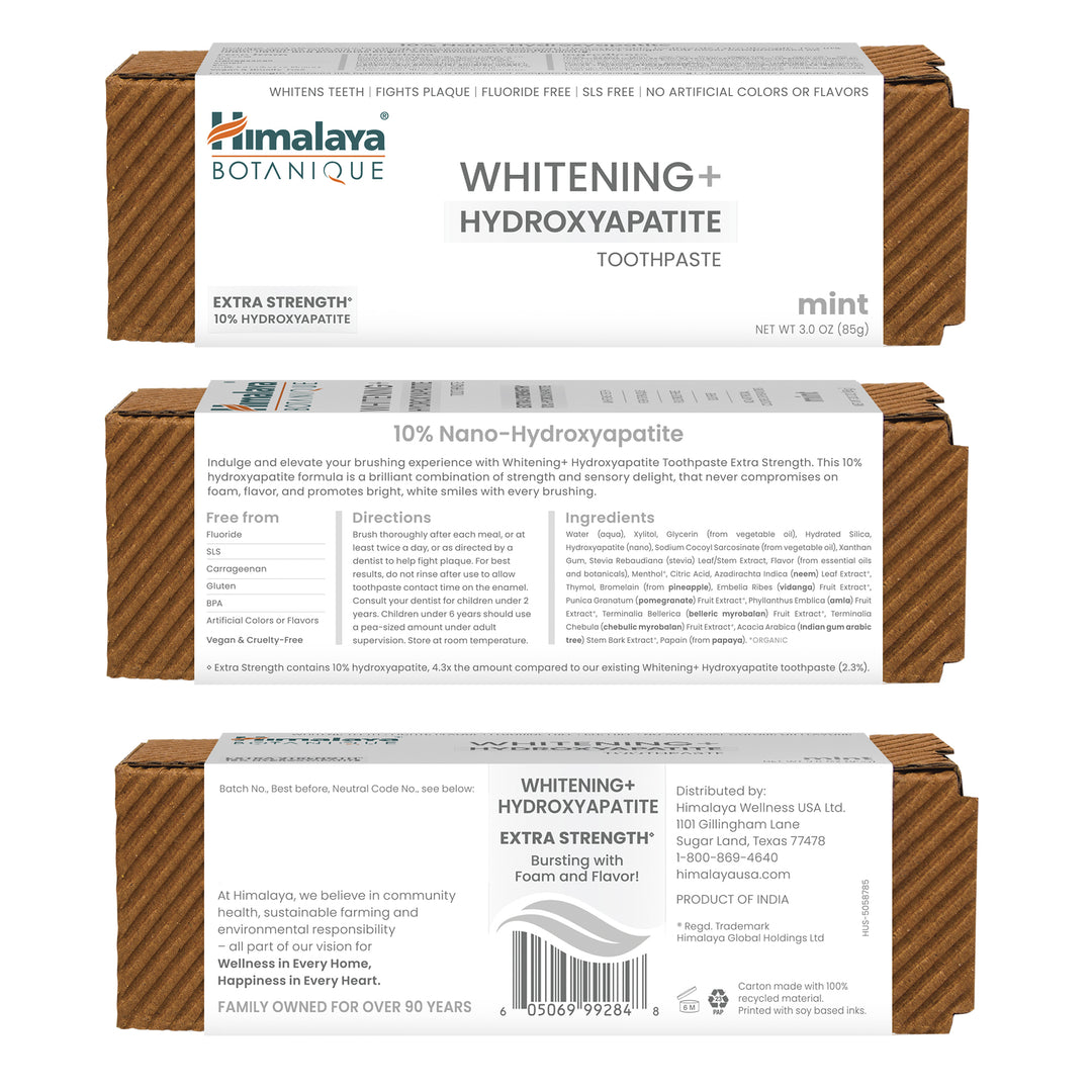 Himalaya Botanique Whitening+ Hydroxyapatite Toothpaste - Extra Strength Mint 85g