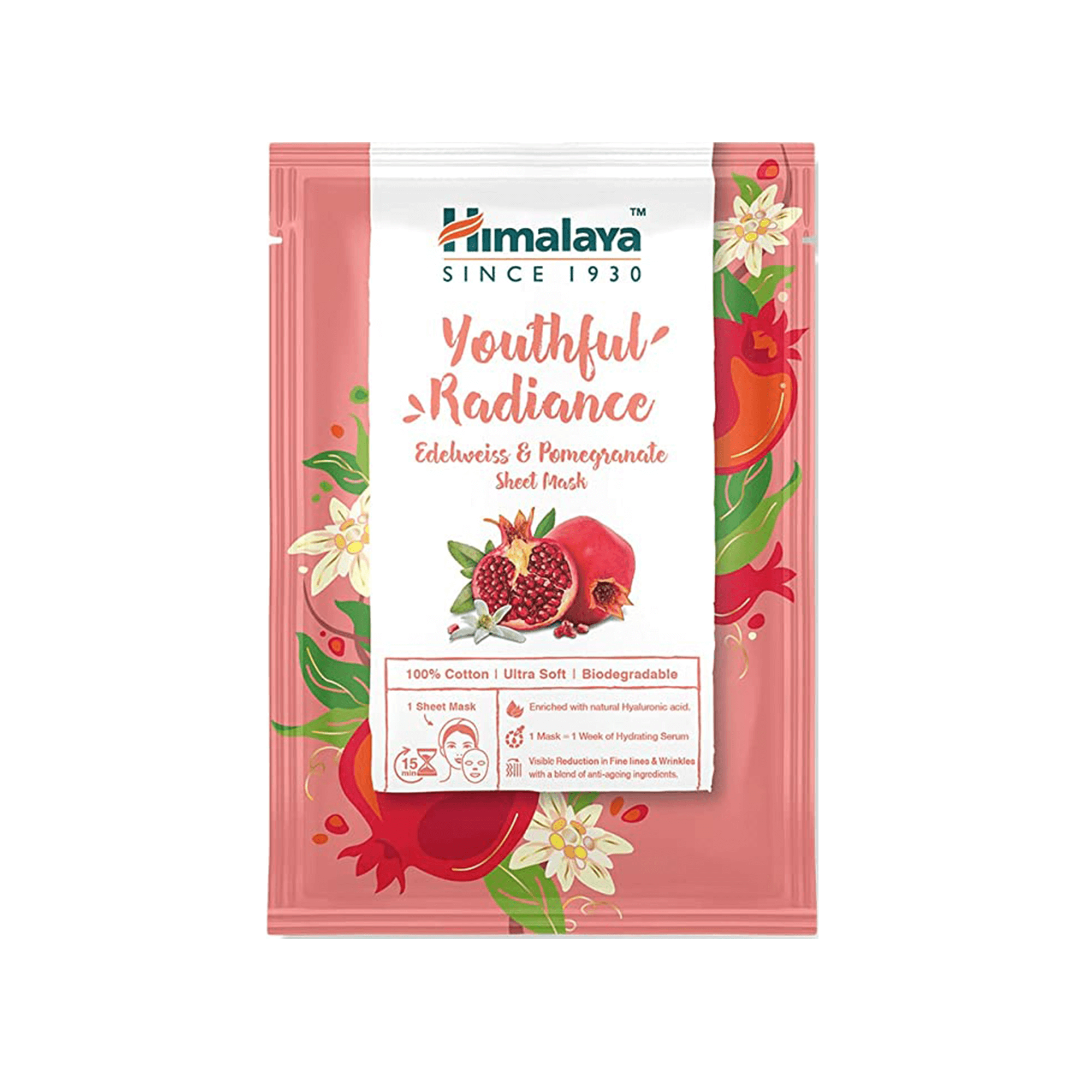 Youthful Radiance Edelweiss & Pomegranate Sheet Mask 30ml
