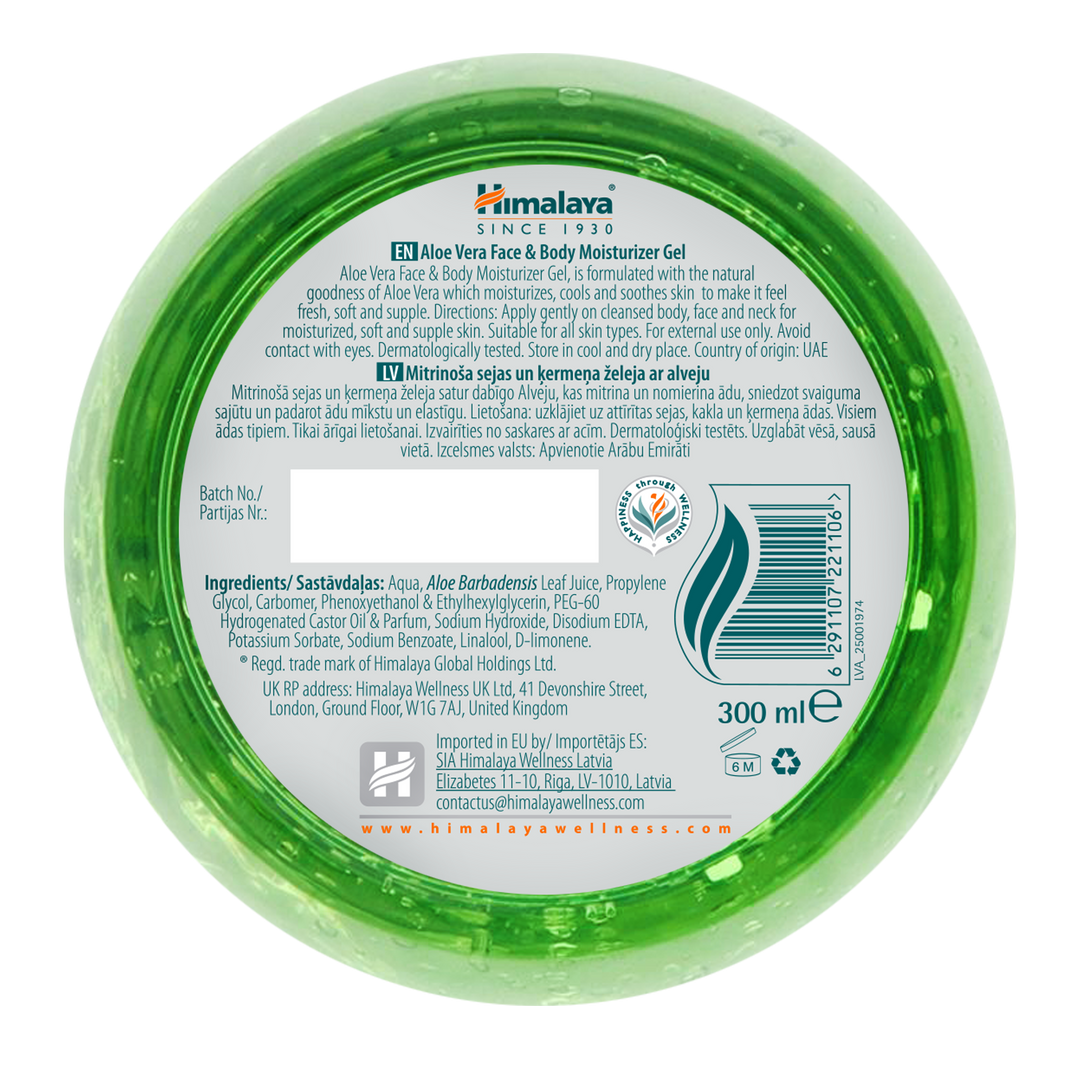 Himalaya Aloe Vera Face & Body Moisturizer Gel Ingredients